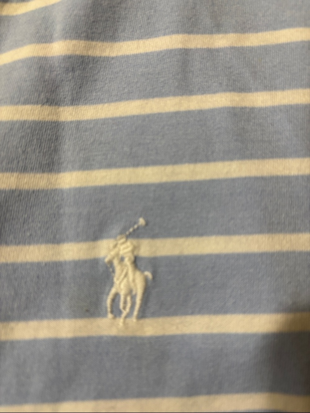 Polo by Ralph Lauren Light Blue & White Striped Crew Neck Tee - Picture 4 of 5